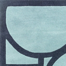 Blue Geometric Wool Bordered Handmad Rug For Bedroom & Living Room-160Cm X 230Cm - thumbnail 3