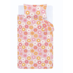 Catherine Lansfield Retro Daisy Reversible Duvet Cover Set With Pillowcases Pink - thumbnail 5
