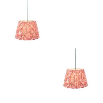Loops Stylish 2 Pack Coral Pink Pendant Lights With Blue Flex For Modern Home Decor - image 1