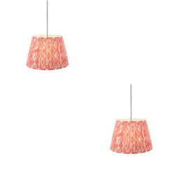Loops Stylish 2 Pack Coral Pink Pendant Lights With Blue Flex For Modern Home Decor