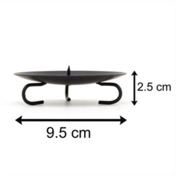 Traditional Round Black Metal Pillar Candle Holder Sets With Spikes Pack Of 2 - thumbnail 2