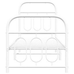 Berkfield Metal Bed Frame Without Mattress With Footboard White 75X190Cm - thumbnail 4