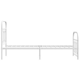 Berkfield Metal Bed Frame Without Mattress With Footboard White 75X190Cm - thumbnail 5