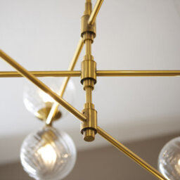 Luminosa Lighting Luminosa Rome Multi Arm Pendant Ceiling Light Brushed Aged Brass Plate & Clear Glass 12 X 3.2W Led G9 Daylight White - thumbnail 4