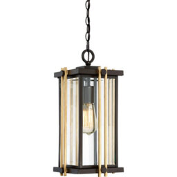 Stylish Outdoor Ip44 1 Bulb Chain Lantern In Western Bronze Finish