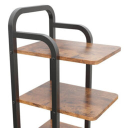 10 Tiers Wooden Shoe Rack Slim Vertical Narrow Shoes Storage Steel Frame - thumbnail 3