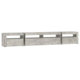 Berkfield Tv Cabinet With Led Lights Concrete Grey 240X35X40 Cm - thumbnail 8