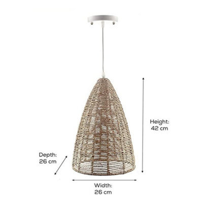 Trueshopping Wicker Rattan Basket Pendant Light - Large - image 1