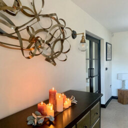 Industville Brooklyn Outdoor & Bathroom Wall Light, Brass Holder, Brass Ring, Globe Glass - thumbnail 6