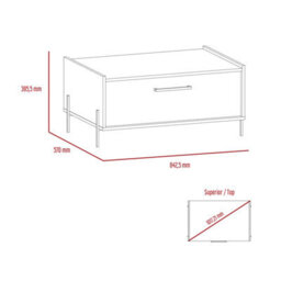 Core Products Coffee Table With Storage Door, Washed Oak, Harvard Range H39.6Cm X W84.3Cm X D87.0Cm - thumbnail 5