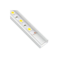 MKGT 1M Aluminium Profile Surface For Led Lights Strip 5050 3528 Transparent Cover - White Finish - Pack Of 5 - thumbnail 1