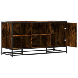 Walplus Shoe Bench Smoked Oak 100X40X53.5 Cm Engineered Wood And Metal - thumbnail 5