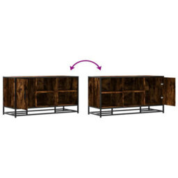 Walplus Shoe Bench Smoked Oak 100X40X53.5 Cm Engineered Wood And Metal - thumbnail 9