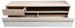 Arte Oslo 4 Tv Cabinet 160 Cm In Oak Riva & Cashmere - Sleek Media Unit With Drawers And Open Compartment - thumbnail 4