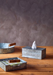 Orsina Drummond Rectangular Galvanised Steel Tissue Box - thumbnail 3