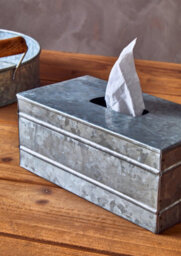 Orsina Drummond Rectangular Galvanised Steel Tissue Box - thumbnail 2