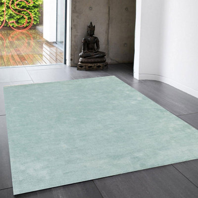 Duck Egg Modern Plain Easy To Clean Rug For Bedroom & Living Room-160Cm X 230Cm - image 1