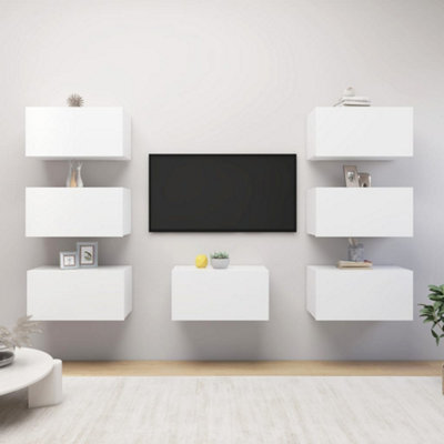 Berkfield Tv Cabinets 7 Pcs White 30.5X30X60 Cm Engineered Wood - image 1