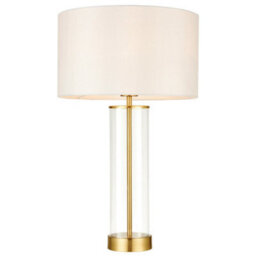 2 Pack Touch Dimmable Table Lamp Gold Glass & White Shade Modern Bedside Light - thumbnail 2