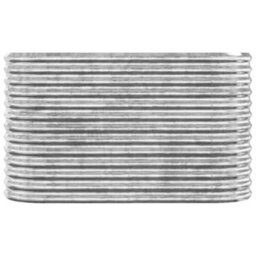 Berkfield Garden Planter Powder-Coated Steel 114X40X68 Cm Silver - thumbnail 3