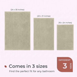 Moonlight Bedding Plush Chenille Bathroom Floor Mat Non-Slip Quick-Dry Absorbent Bathroom & Doorway Shower Rug Cream 40X60 Cm - thumbnail 6