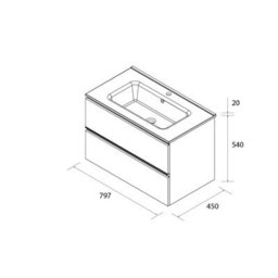Cygnus bath Bequia Vanity Unit 80Cm Natural Basin Ceramic - thumbnail 5