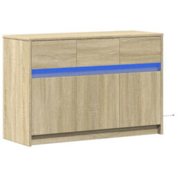 Berkfield Tv Cabinet With Led Sonoma Oak 91X34X61 Cm Engineered Wood - thumbnail 3
