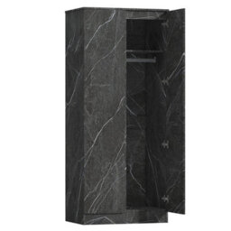 Zita Grey Marble Effect 2 Piece Wardrobe Set - 2 Door And 1 Door, Spacious Bedroom Storage Solutions - thumbnail 5