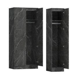 Zita Grey Marble Effect 2 Piece Wardrobe Set - 2 Door And 1 Door, Spacious Bedroom Storage Solutions - thumbnail 3