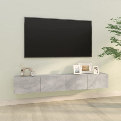 Berkfield Wall Tv Cabinets 2 Pcs Concrete Grey 100X30X30 Cm Engineered Wood - image 1