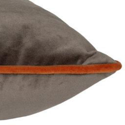 furn. Furn Meridian Velvet Feather Filled Cushion, Mocha/pumpkin, 45 X 45Cm - thumbnail 3