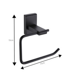 Showerdrape Unity Black Steel Wall Mounted Toilet Roll Holder - thumbnail 2