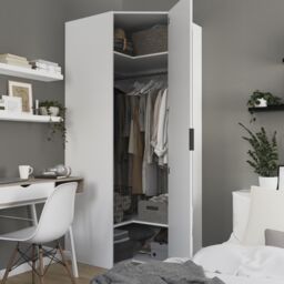 GoodHome Atomia Freestanding Matt White Particle Board Mirrored Wardrobe (H)2250mm (W)1300mm (D)580mm - thumbnail 5