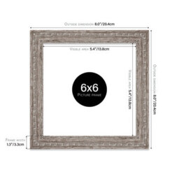 6X6 Walnut Ornate Picture Frame (15.2 X 15.2Cm) Poster, Photo, Artwork, Gallery Wall Or Print - thumbnail 2