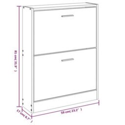Walplus Shoe Cabinet High Gloss White 59X17X81 Cm Engineered Wood - thumbnail 8