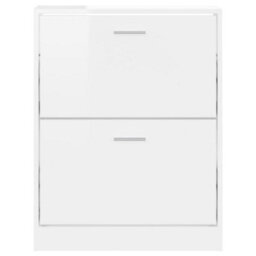 Walplus Shoe Cabinet High Gloss White 59X17X81 Cm Engineered Wood - thumbnail 5