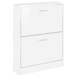 Walplus Shoe Cabinet High Gloss White 59X17X81 Cm Engineered Wood - thumbnail 4