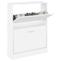 Walplus Shoe Cabinet High Gloss White 59X17X81 Cm Engineered Wood - thumbnail 3