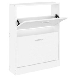 Walplus Shoe Cabinet High Gloss White 59X17X81 Cm Engineered Wood - thumbnail 2