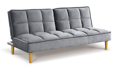 Mattress Guru Manhattan Stylish And Versatile 3 Seater Velvet Sofa Bed, Modern, Living Room Furniture - Grey - image 1