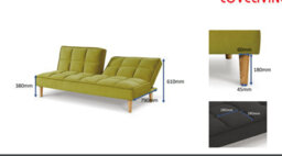 Mattress Guru Manhattan Stylish And Versatile 3 Seater Velvet Sofa Bed, Modern, Living Room Furniture - Grey - thumbnail 4