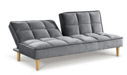 Mattress Guru Manhattan Stylish And Versatile 3 Seater Velvet Sofa Bed, Modern, Living Room Furniture - Grey - thumbnail 2