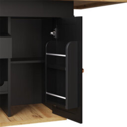 Abrihome Extending Kitchen Table (110-140X80 Cm), With Wine Rack, Foldable Design With Snack Shelf, For 6 People - thumbnail 8