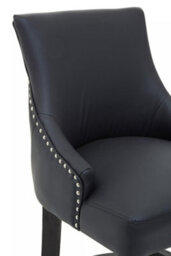 Orsina Black Bar Stool With High Back, Velvet Seat Breakfast Bar Chair, Kitchen Stool With Footrest, Chair For Bar - thumbnail 7