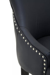 Orsina Black Bar Stool With High Back, Velvet Seat Breakfast Bar Chair, Kitchen Stool With Footrest, Chair For Bar - thumbnail 8
