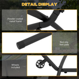 Hammock Stand Wheels, Adjustable Hammock Stand Carry Bag, Black - thumbnail 4