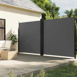 Walplus Retractable Side Awning Garden Sun Shade Canopy Gazebo For Back Door, Porch, Patio Anthracite 200X1000 Cm - thumbnail 1