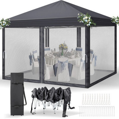 3X3(M) Pop Up Gazebo Party Tent With Netting Height Adjustable Wedding Canopy - image 1
