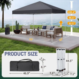 3X3(M) Pop Up Gazebo Party Tent With Netting Height Adjustable Wedding Canopy - thumbnail 2