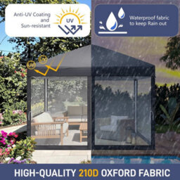 3X3(M) Pop Up Gazebo Party Tent With Netting Height Adjustable Wedding Canopy - thumbnail 4